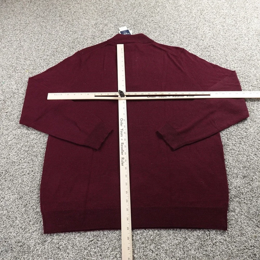 NEW Club Room Sweater Mens XL Red Burgundy Merino Wool Blend 1/4 Zip‎ Pullover